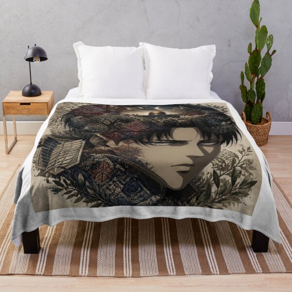 Item preview, Levi Ackerman Double Exposure Palestinian Tatreez Anime T-Shirt designed and sold by SoraandSoil.