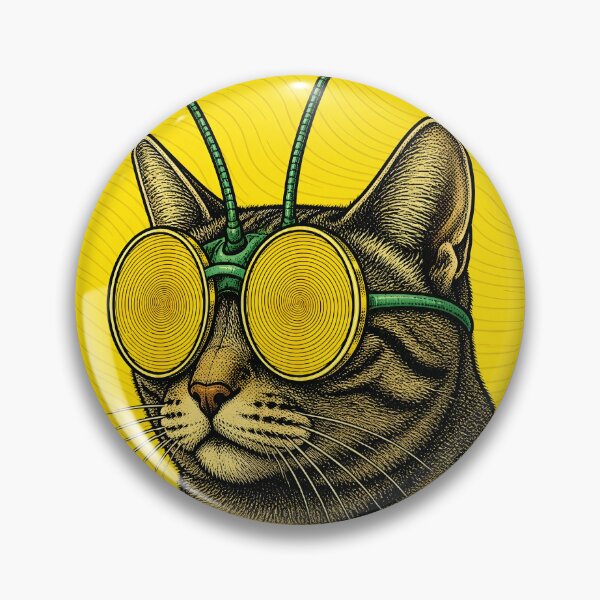 Item preview, Psychedelic Alien Cat with Hypnotic Glasses and Antennae designed and sold by ASN STUDIO.