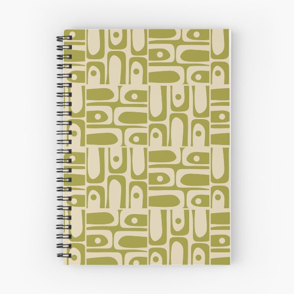 Item preview, Mid Century Modern Abstract Piquet Tiled Pattern Avocado Green and Beige designed and sold by kierkegaard.