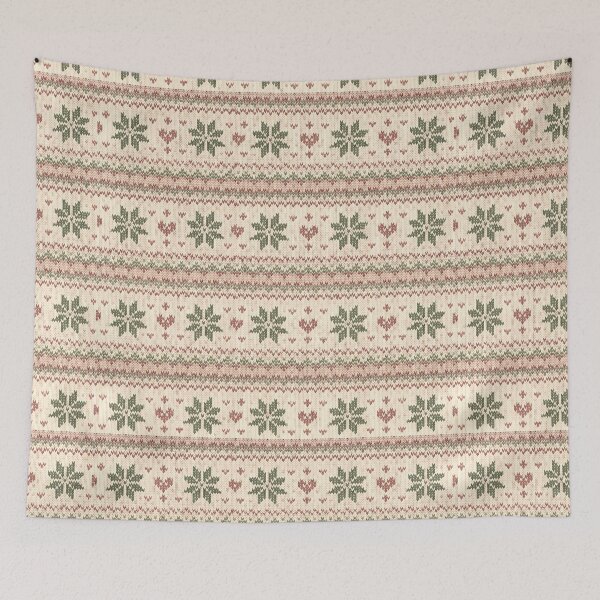 Item preview, Cozy Knitted Floral Fair Isle Pattern designed and sold by blankTeeShirt.