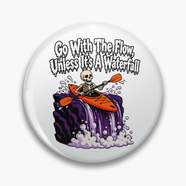 Item preview, Whitewater Kayaking Skeleton Waterfall Go With The Flow designed and sold by chattsuede.