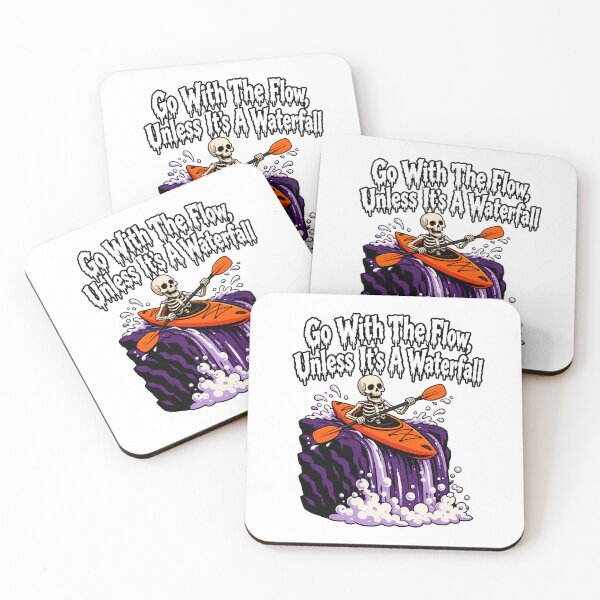 Item preview, Whitewater Kayaking Skeleton Waterfall Go With The Flow designed and sold by chattsuede.