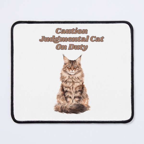 Item preview, Judgmental Maine Coon Cat Warning Watercolor Design designed and sold by NatureUnleashed.