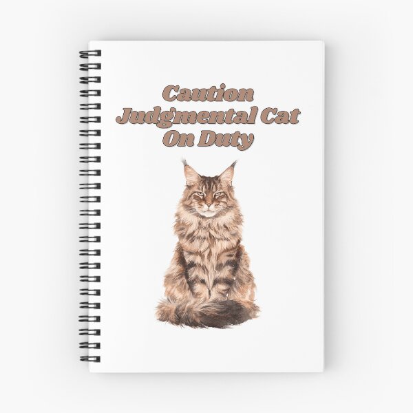 Item preview, Judgmental Maine Coon Cat Warning Watercolor Design designed and sold by NatureUnleashed.
