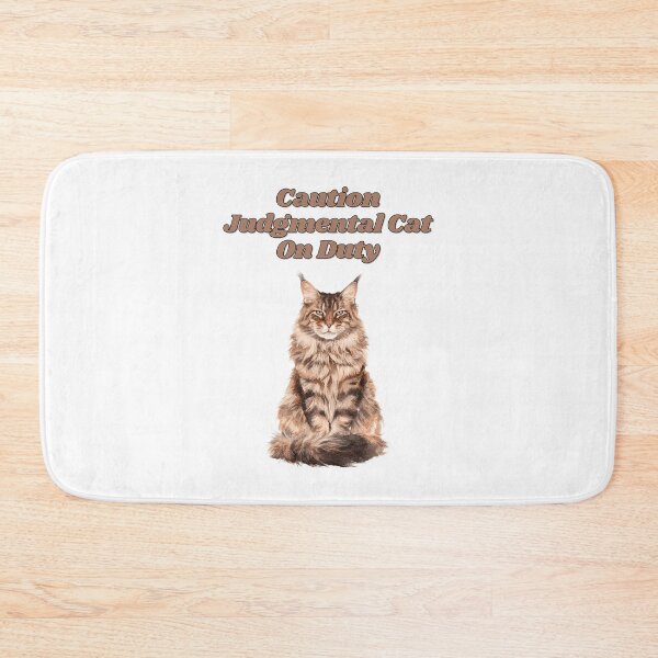 Item preview, Judgmental Maine Coon Cat Warning Watercolor Design designed and sold by NatureUnleashed.