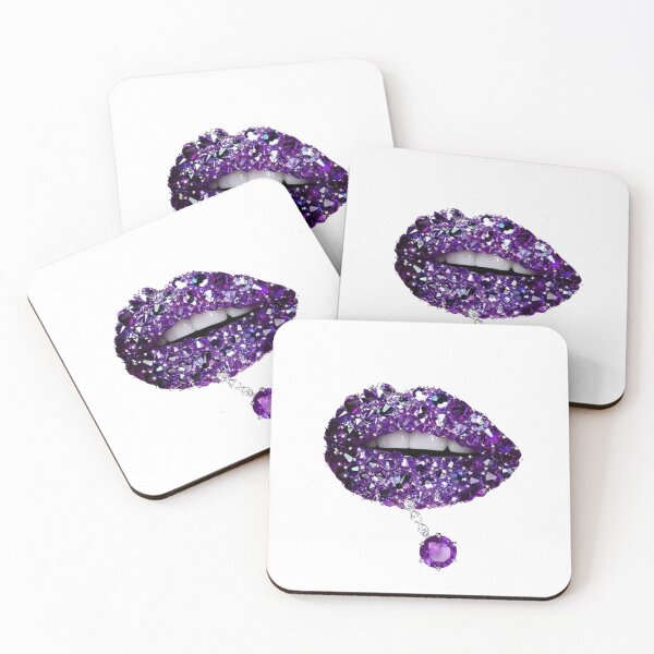 Item preview, Purple Lips Rhinestone Glam designed and sold by roartusa.