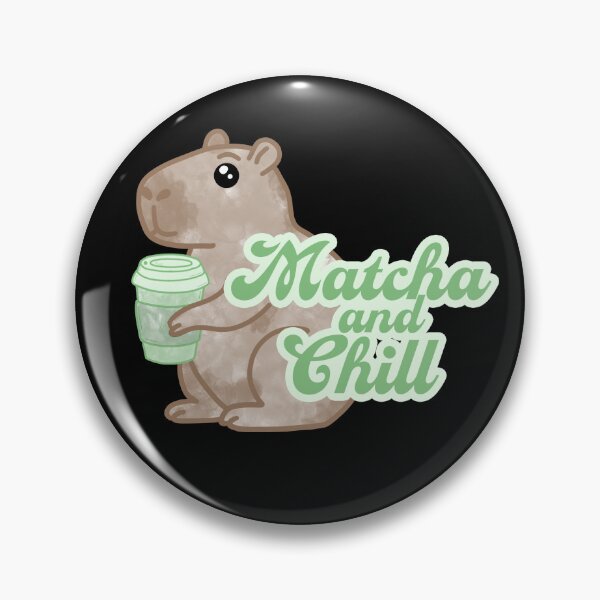 Item preview, Matcha and Chill Capybara - Black designed and sold by FoxfireStardust.