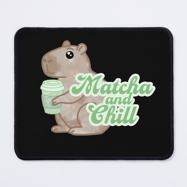Item preview, Matcha and Chill Capybara - Black designed and sold by FoxfireStardust.