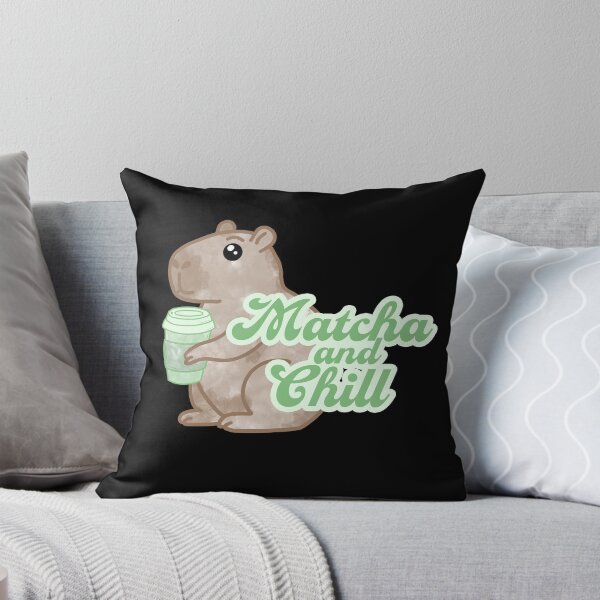 Item preview, Matcha and Chill Capybara - Black designed and sold by FoxfireStardust.