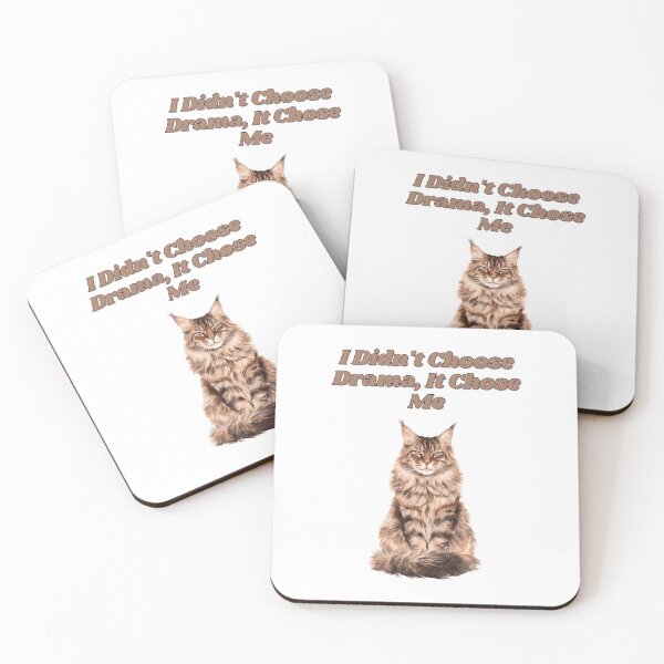 Item preview, Dramatic Maine Coon Cat Quote Watercolor Illustration designed and sold by NatureUnleashed.