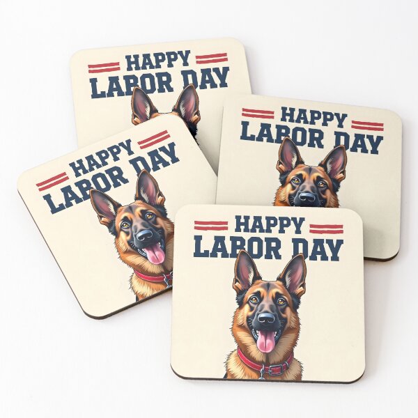Item preview, HAPPY LABOR DAY GERMAN SHEPHERD DOG PORTRAIT designed and sold by PawsStudioAU.