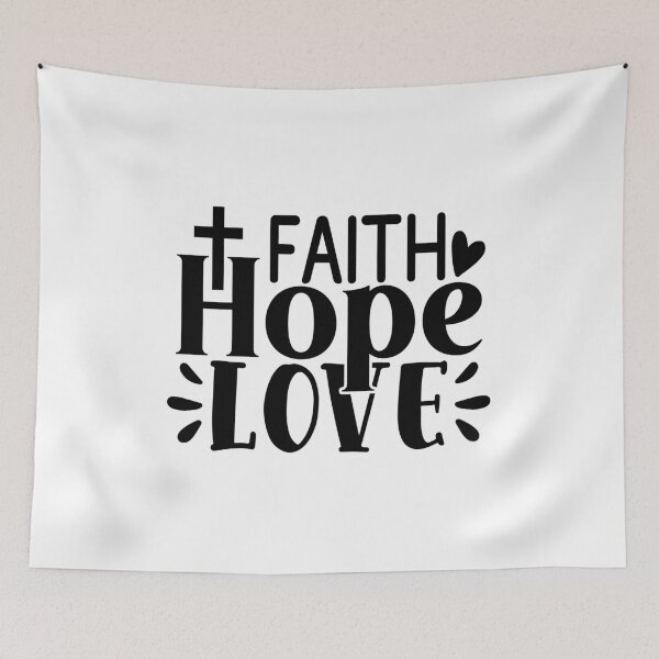 Aperçu de l'œuvre Faith, Hope, and Love Christian Typography créée et vendue par interdesigner.