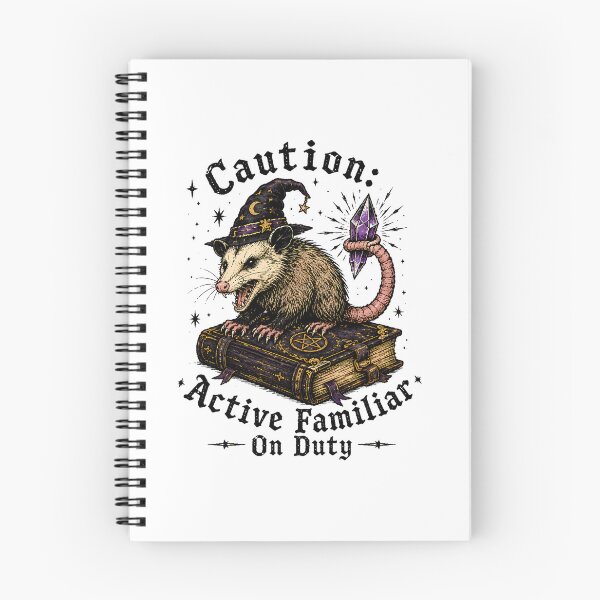 Item preview, Witch Hat Opossum Familiar Gothic Occult Spellbook designed and sold by chattsuede.
