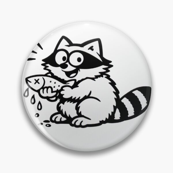 Item preview, Side-View Raccoon with Fish designed and sold by ANNART1602.