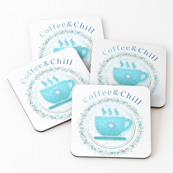 Item preview, Coffee & Chill - Blue Glitter Sparkle Mug Logo designed and sold by MinimalAurashop.