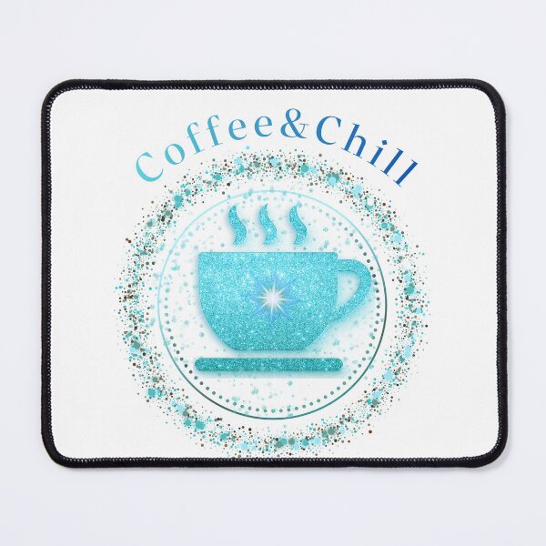 Item preview, Coffee & Chill - Blue Glitter Sparkle Mug Logo designed and sold by MinimalAurashop.