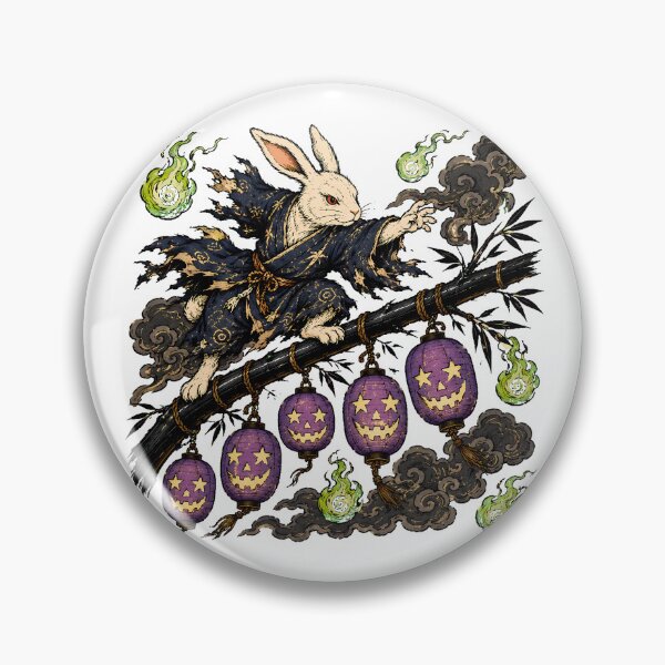 Item preview, Yokai Rabbit Halloween Lantern Japanese Folklore designed and sold by chattsuede.