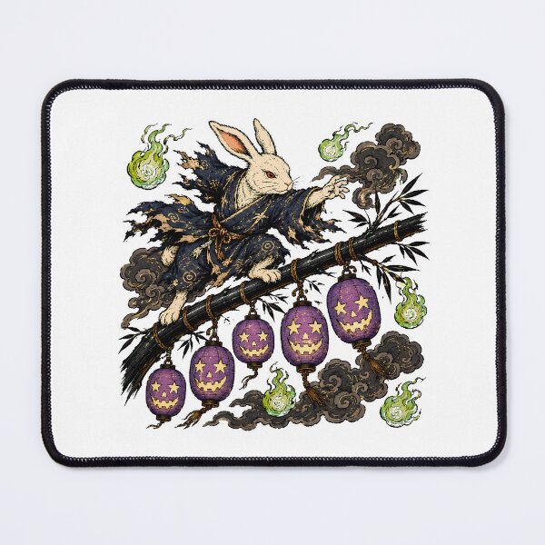 Item preview, Yokai Rabbit Halloween Lantern Japanese Folklore designed and sold by chattsuede.
