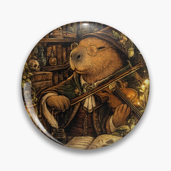 Item preview, Capybara Violinist Wizard Vintage Dark Academia Music Art designed and sold by zhivago1980.