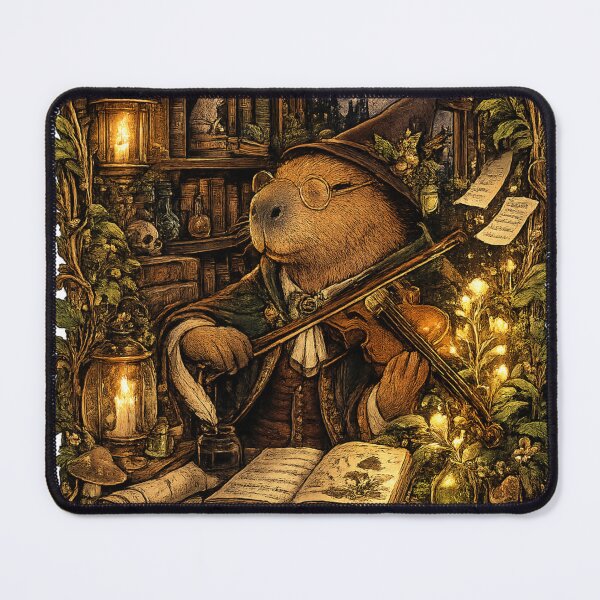 Item preview, Capybara Violinist Wizard Vintage Dark Academia Music Art designed and sold by zhivago1980.