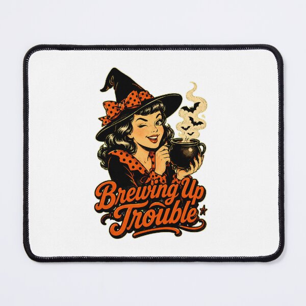 Item preview, Witch Brewing Up Trouble Halloween Pinup designed and sold by chattsuede.