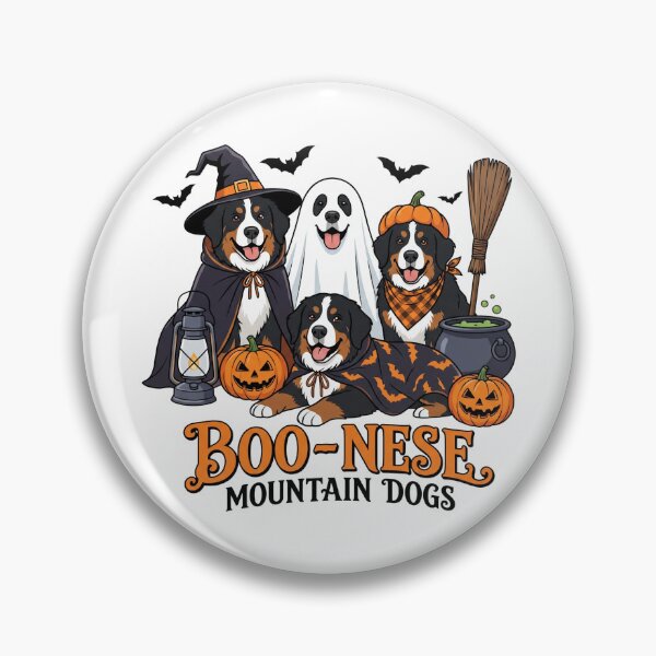 Artikelvorschau, Boo-Nese Mountain Dogs Halloween Pumpkin Witch Spooky Dog entworfen und verkauft von hemagamo.