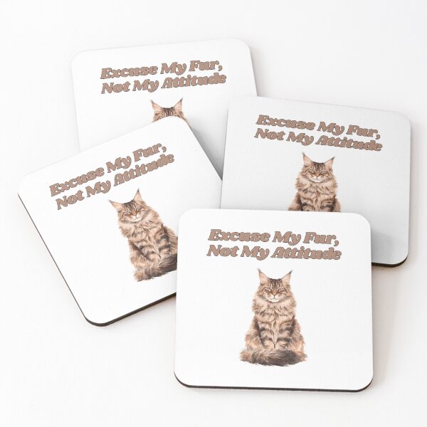 Item preview, Excuse My Fur Sassy Maine Coon Watercolor Design designed and sold by NatureUnleashed.