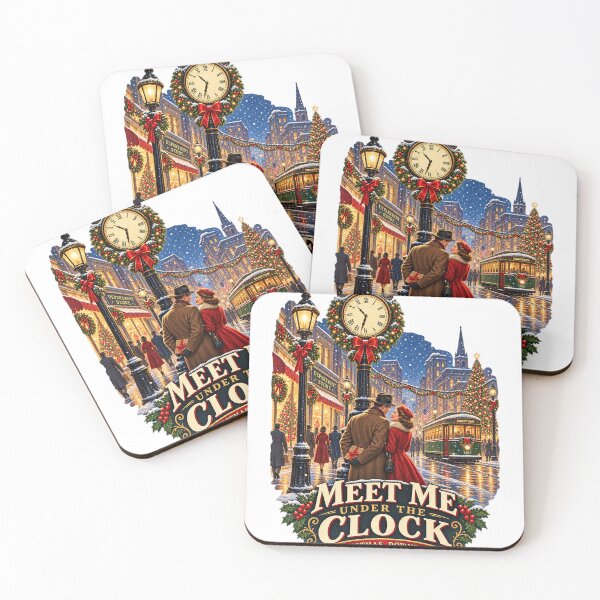 Item preview, Meet Me Under the Clock – Nostalgic Christmas Downtown designed and sold by Past in Threads.