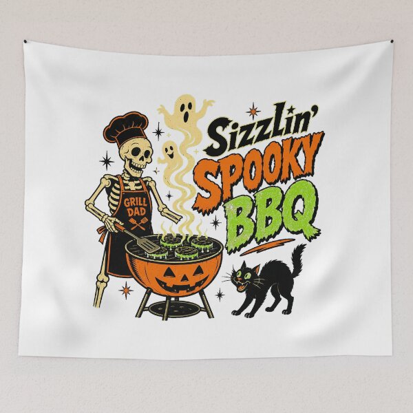 Item preview, Halloween BBQ Skeleton Dad Spooky Grill Master designed and sold by chattsuede.
