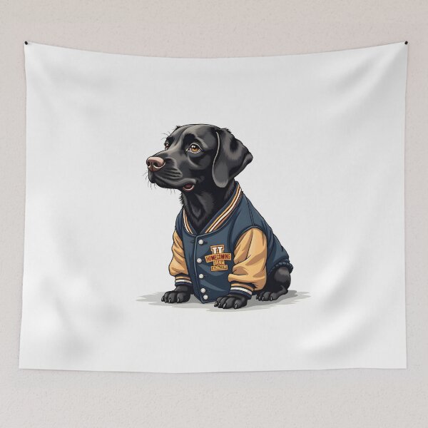 Item preview, BLACK LABRADOR RETRIEVER HOMECOMING ALUMNI VARSITY JACKET designed and sold by PawsStudioAU.