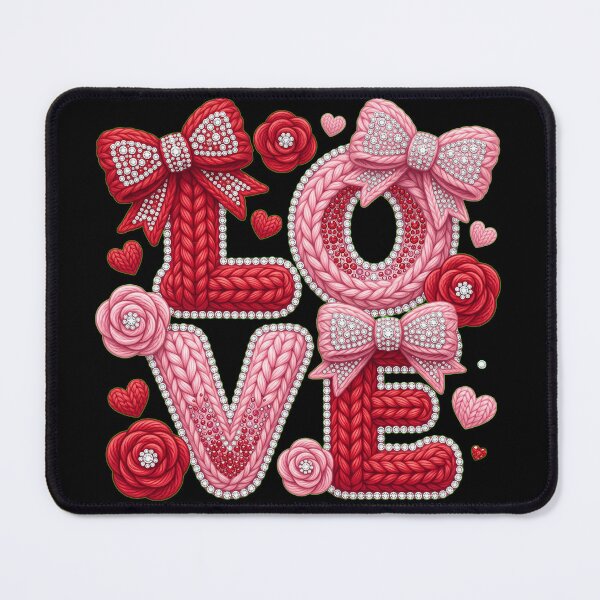 Item preview, Coquette Pink Red Yarn LOVE Shirt designed and sold by ehabm15.