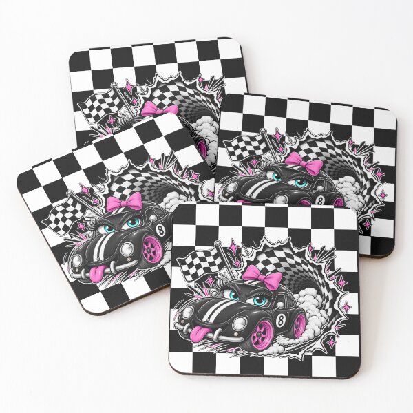 Item preview, Cute Girl Racing Car Checkerboard Y2K designed and sold by Aimetoi.