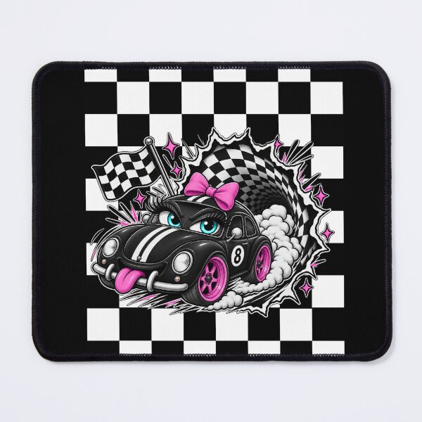 Item preview, Cute Girl Racing Car Checkerboard Y2K designed and sold by Aimetoi.
