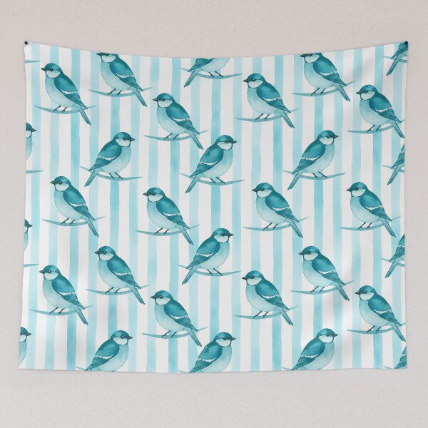 Item preview,  Aqua Bird Watercolor Pattern designed and sold by wissal.studio.
