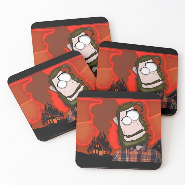Item preview, Cartoon Bearded Character in a Fiery Background designed and sold by Catsi-Nook-Art.
