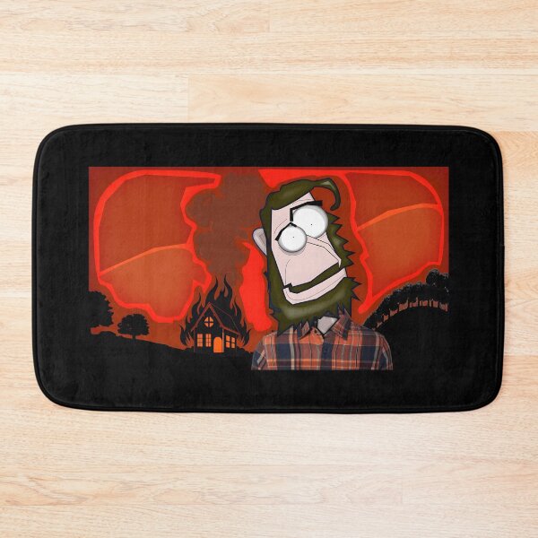 Item preview, Cartoon Bearded Character in a Fiery Background designed and sold by Catsi-Nook-Art.