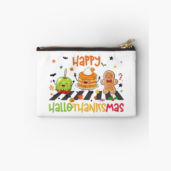 Item preview, Happy Hallothanksmas an Apple, pancakes and gingerbread cookie across the street designed and sold by aponwao.