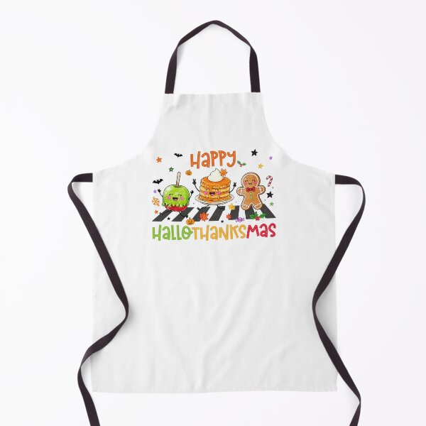 Item preview, Happy Hallothanksmas an Apple, pancakes and gingerbread cookie across the street designed and sold by aponwao.