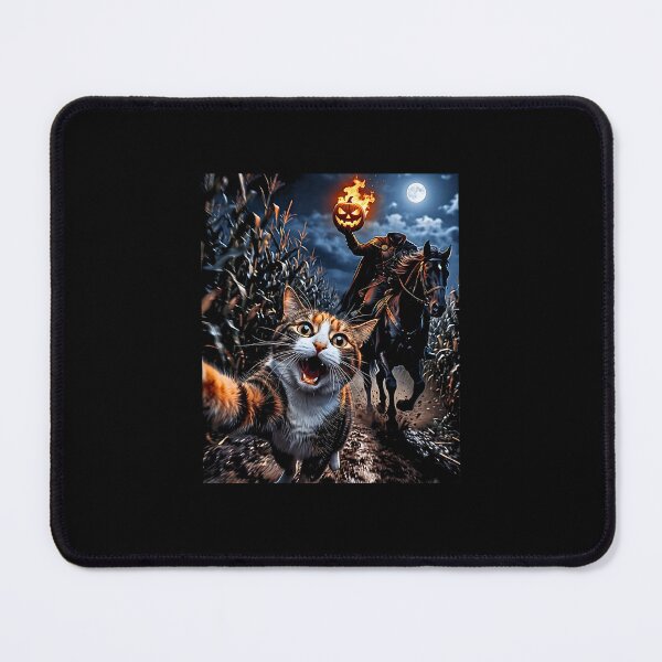 Item preview, Funny Halloween Selfie Cat Horseman Pumpkins Moon Night designed and sold by Rahamkshop.