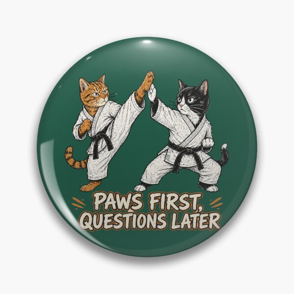 Item preview, Paws First, Questions Later – Funny Karate Cats designed and sold by NinaCreator.
