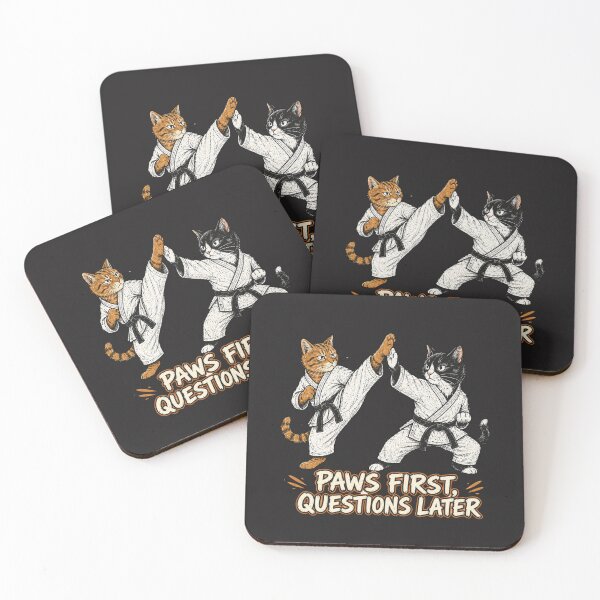 Item preview, Paws First, Questions Later – Funny Karate Cats designed and sold by NinaCreator.