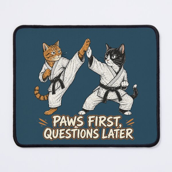 Item preview, Paws First, Questions Later – Funny Karate Cats designed and sold by NinaCreator.