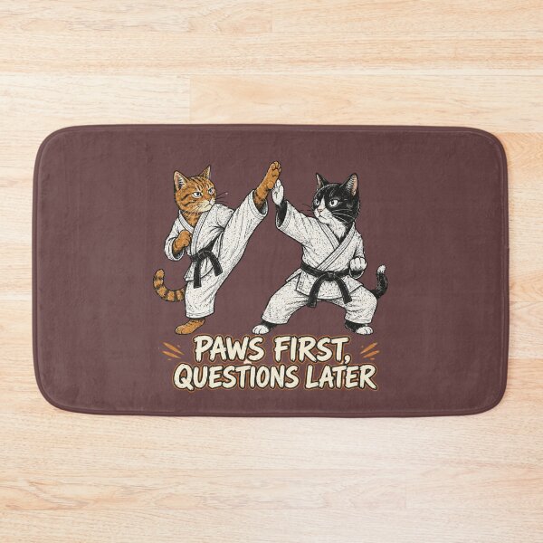 Item preview, Paws First, Questions Later – Funny Karate Cats designed and sold by NinaCreator.