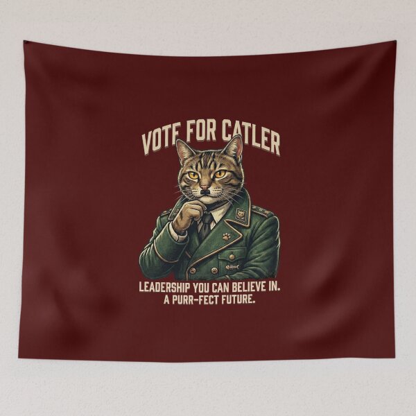 Item preview, Funny Political Cat Campaign Vote Catler Parody Art designed and sold by OneShirt99.