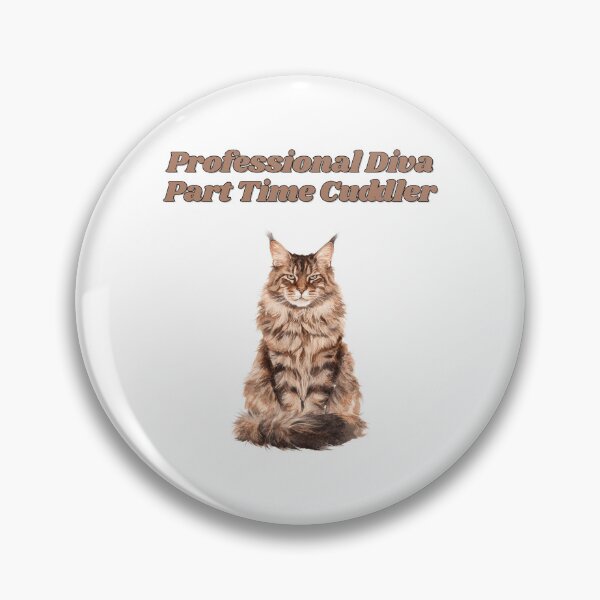 Item preview, Diva Maine Coon Watercolor Cat Job Title Design designed and sold by NatureUnleashed.