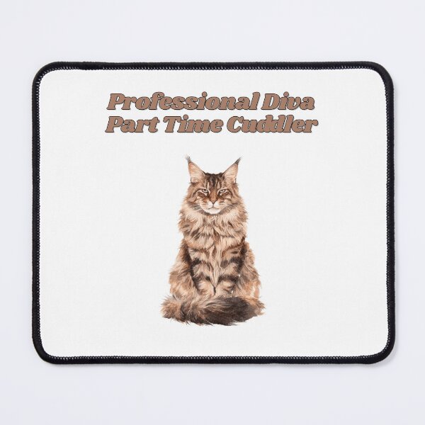 Item preview, Diva Maine Coon Watercolor Cat Job Title Design designed and sold by NatureUnleashed.