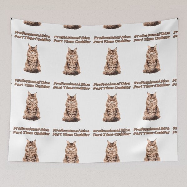 Item preview, Diva Maine Coon Watercolor Cat Job Title Design designed and sold by NatureUnleashed.