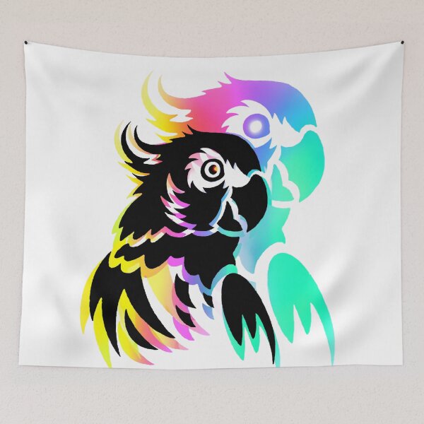 Item preview, Rainbow Neon Parrot Burst designed and sold by ExploreAura Studio.