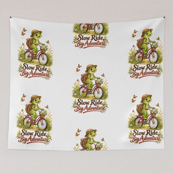 Item preview, Slow Ride, Big Adventure – Cute Turtle Bicycle designed and sold by NinaCreator.