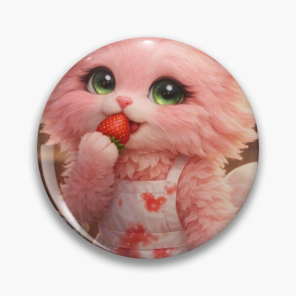 Item preview, Mimi Mew Strawberry Cat – Cute Pink Kawaii Kitten Baking Cake designed and sold by Lalala cute.